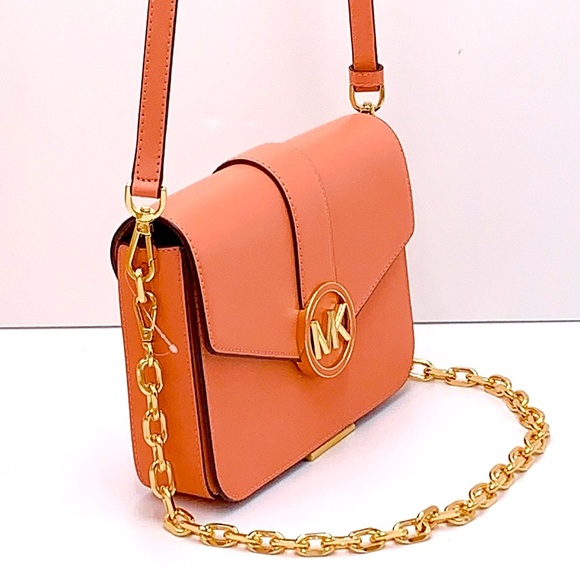 MICHAEL KORS CARMEN MEDIUM CONVERTIBLE SHOULDER BAG SHERBERT COLOR - Picture 8 of 16